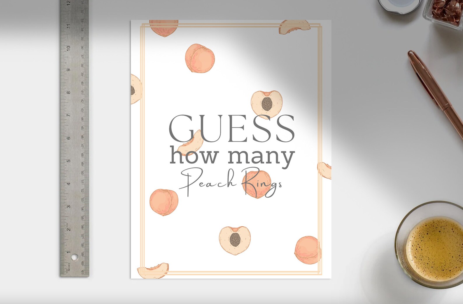 Guess How Many Candies Game, Peach Theme How Many Peach Rings in the