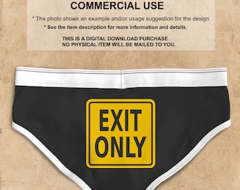 Exit, Exit Sign, Exit Only bundle, funny underwear - Svg, Eps, Dxf, Png files - Yellow, Black - Instant Digital Download - USO COMERCIAL