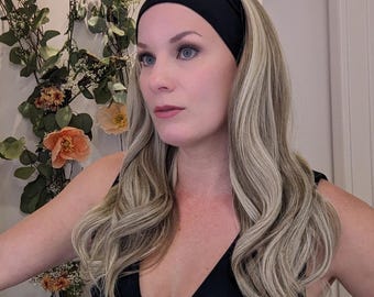 Headband Wig Luxury Synthetic | Beige Blonde | Hand-Tied