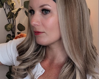 Headband Wig Human Hair | Beige Blonde | Hand-Tied