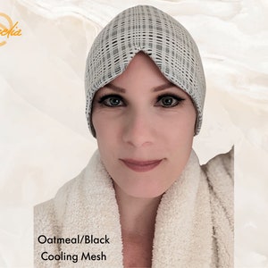 Sleeping Cap With Eye Mask | Cooling Mesh | Black and White