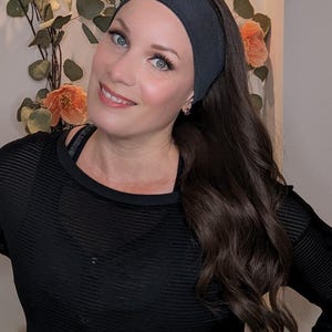 Synthetic Headband Wig | Medium Brown | Hand-Tied