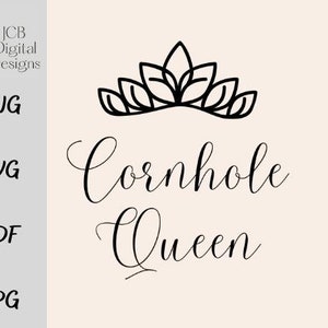 Cornhole Queen, Digital Cut File, Cornhole t-shirt design, svg, png, pdf, jpg, Cornhole decal, Cornhole Sticker, Graphic t-shirt design