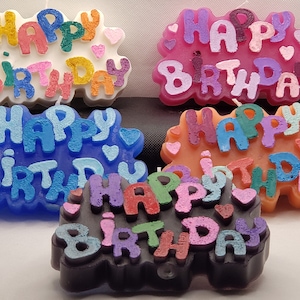 Large Happy Birthday Cake Candle Handmade 3&quot; X 5&quot;