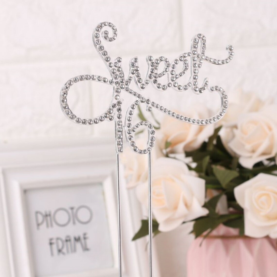 Sweet 16 Rhinestone Birthday Cake Topper 4-3/4