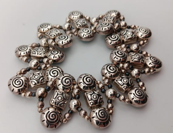 Solid Sterling Silver Turquoise & Red Agate Stret… - image 6