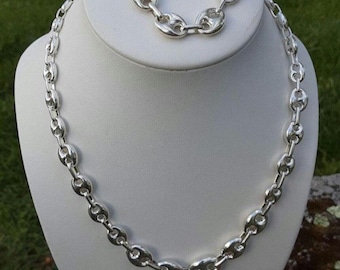 パフィーマリナーリンクブレスレット、ヴィンテージスターリング