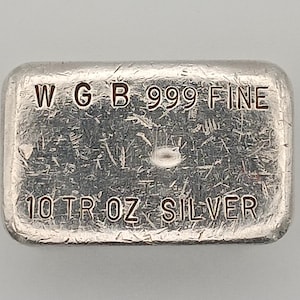 Rare WGB Buschmeyer & Son Vintage 10.16 Troy Oz Silver Ingot Bar Hand poured