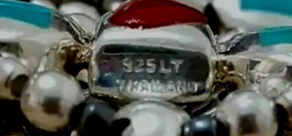 Solid Sterling Silver Turquoise & Red Agate Stret… - image 8