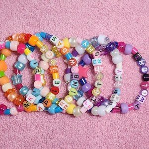 My Little Pony: Friendship Is Magic Inspired Pony Beaded Kandi Bracelets Kawaii Rainbow Kidcore Cosplay Rainbow Dash, Pinkie Pie, Fluttershy