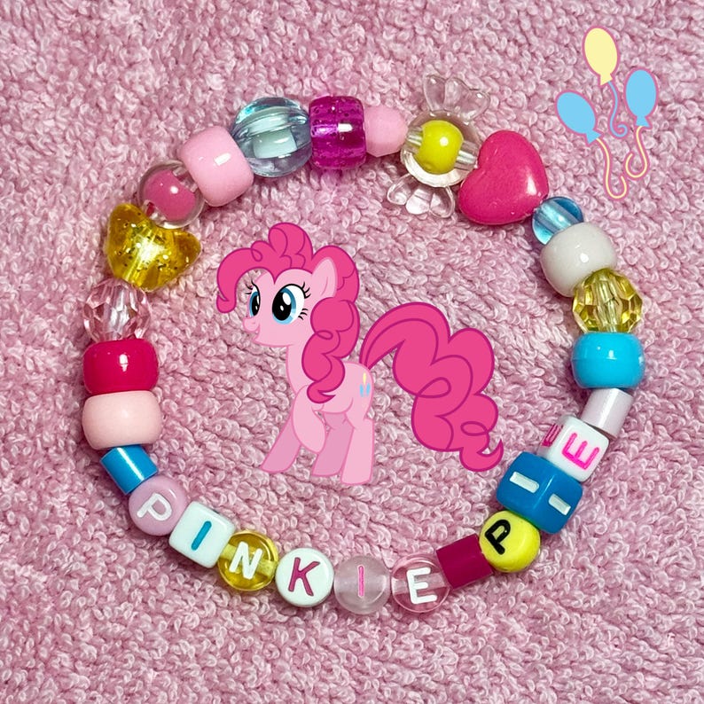 マイリトルポニー ファンアート キャンディビーズブレスレット ジュエリー Pinkie Pie