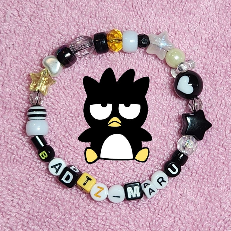 Sanrio Fanart Kandi Beaded Bracelet Cinnamoroll, Hello Kitty, Kuromi, Keroppi Badtz-Maru