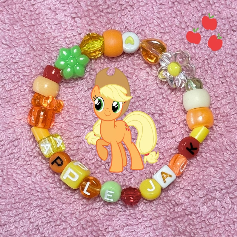 マイリトルポニー ファンアート キャンディビーズブレスレット ジュエリー Applejack