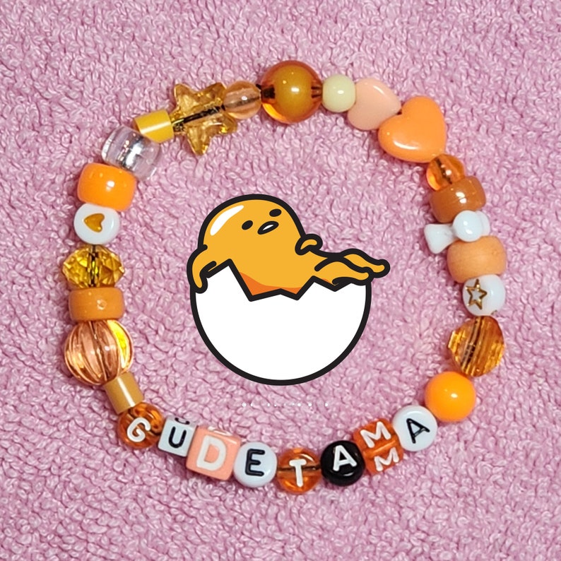 Sanrio Fanart Kandi Beaded Bracelet Cinnamoroll, Hello Kitty, Kuromi, Keroppi Gudetama