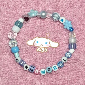 Sanrio Fanart Kandi Beaded Bracelet Cinnamoroll, Hello Kitty, Kuromi, Keroppi Cinnamoroll