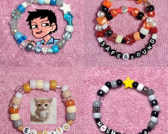 Custom Beaded Kandi Bracelets Personalized Character Beaded Jewelry