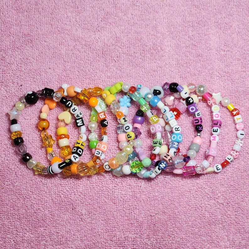 Sanrio Fanart Kandi Beaded Bracelet Cinnamoroll, Hello Kitty, Kuromi, Keroppi image 1