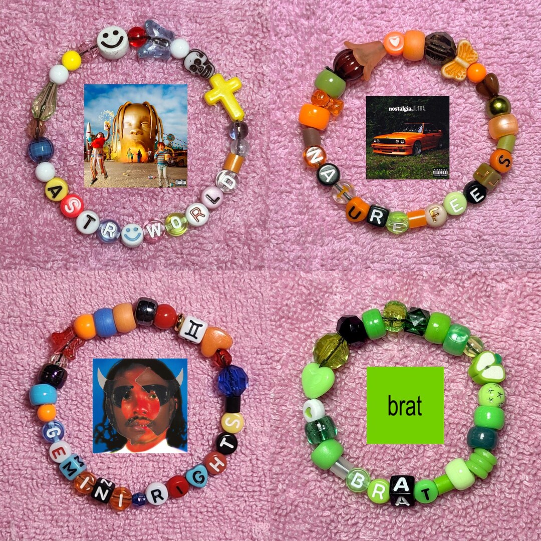 Custom Music Artist Pop Album Fanart Personalized Kandi Beaded