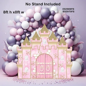 ES2969FS-ES2970FS Princess Castle 8ft Coroplast cutouts props party decorations ( No stands or stakes included)