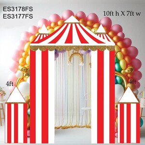 ES3178FS- ES3177FS Circus tent 10ft h Custom Order Coroplast cutouts props party decorations ( No stands or stakes included)