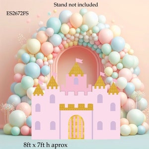 Princess Castle 8ft Coroplast cutouts props party decorations ( No stands or stakes included)