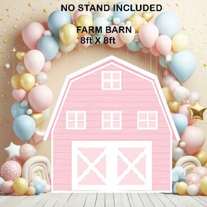 Farm Barn 6ft h x 6ft w Coroplast cutouts props party decorations ( No stands or stakes included)