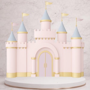 Castle pink & Gold Custom order coroplast Party prop decor (no stand included) ES4608FS - ES4609FS