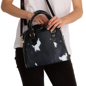 Cow Print Shoulder Handbag