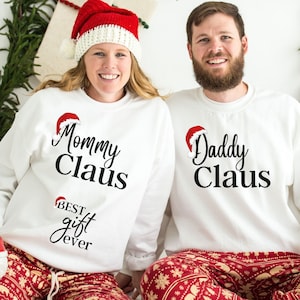 Christmas Matching Pregnancy Announcement  Sweatshirt, Couples Christmas Pregnancy Reveal Sweater, Baby Announcement, Christmas Maternity