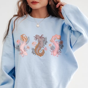 Axolotl sweatshirt, Floral Axolotl Sweater, Cute Axolotl shirt, Axolotl Lover pullover, Axolotl Fan, Axolotl graphic shirt, Axolotl Lover
