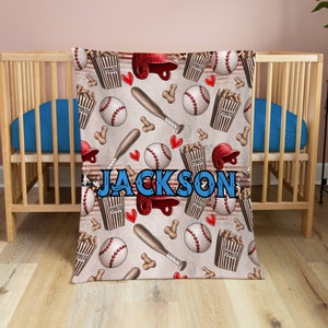 Baseball Personalized Baby Blanket, Custom Baby Blanket, Baby Boy Baseball Blanket, Toddler Baseball, Vintage Sports Blanket, Baby Boy Gift