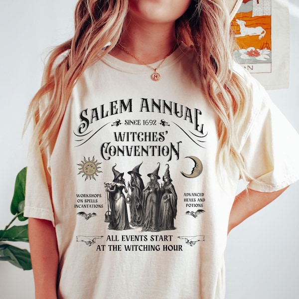 Halloween Shirt, Salem Witch Convention tshirt, Vintage Halloween Shirt, Retro Halloween, Halloween Witch Shirt, Salem Massachusetts trip