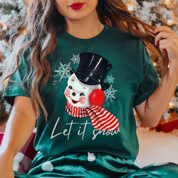 Snowman Christmas Shirt, Bella Canvas Retro Snowman Shirt, Retro Christmas Shirt Snowman, Frosty Winter Shirt, Vintage Style Holiday t-shirt