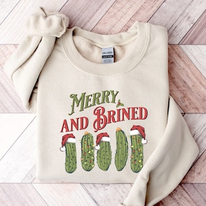 Pickles Christmas Sweatshirt, Pickles Retro Christmas Sweater, Pickle Lovers Gift, Pickle Christmas Party Shirt, Vintage Christmas Pickles