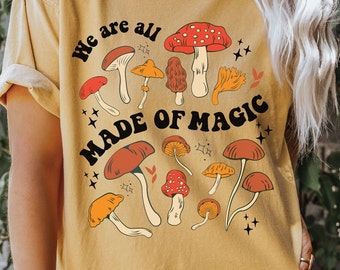 Tシャツ・カットソー [POT] Mushroom Collection T-shirt Comfort Colors Mushroom Tshirt Magic Mushroom T-shirt