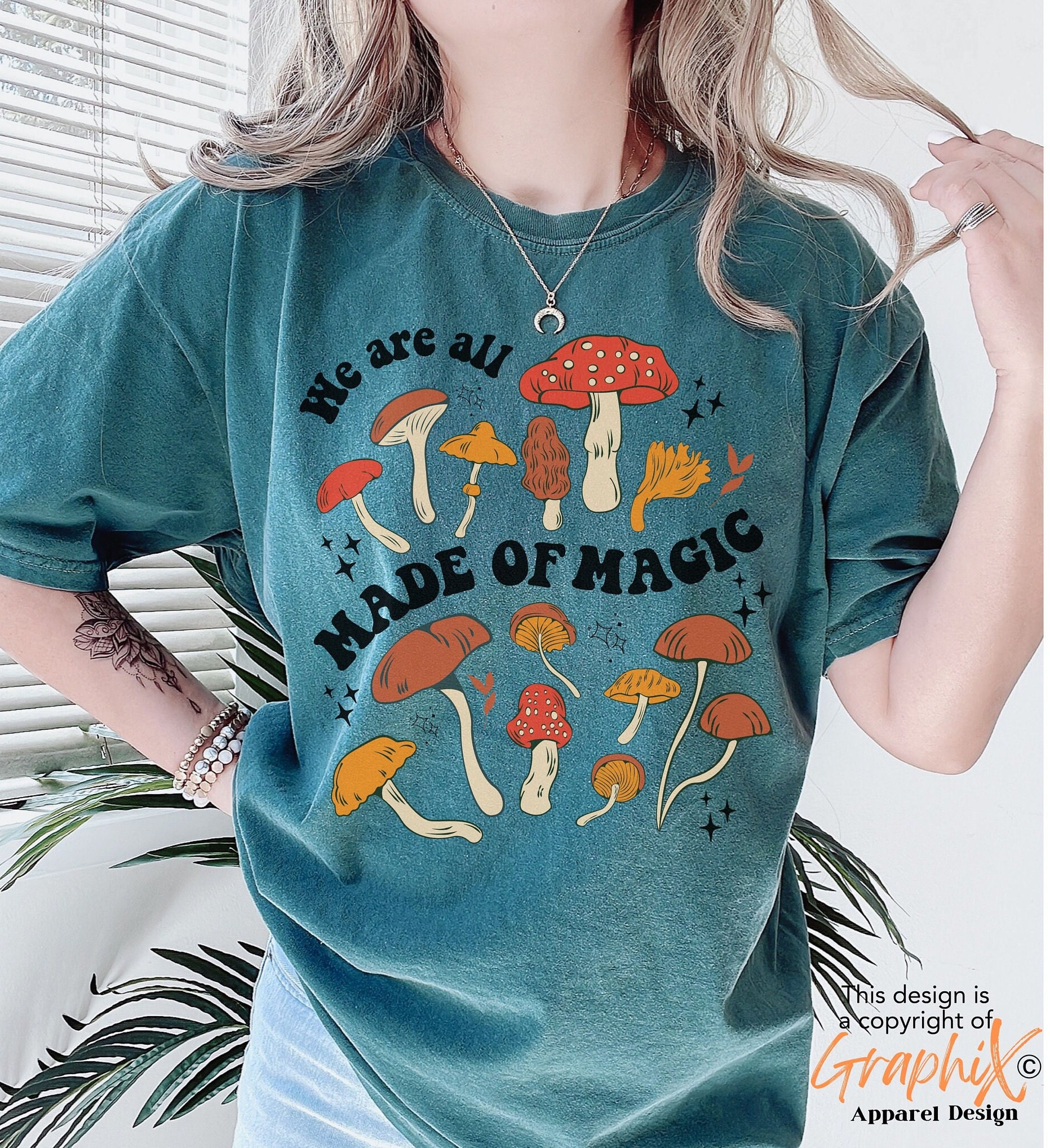 Tシャツ・カットソー [POT] Mushroom Collection T-shirt Comfort Colors Mushroom Tshirt Magic Mushroom T-shirt