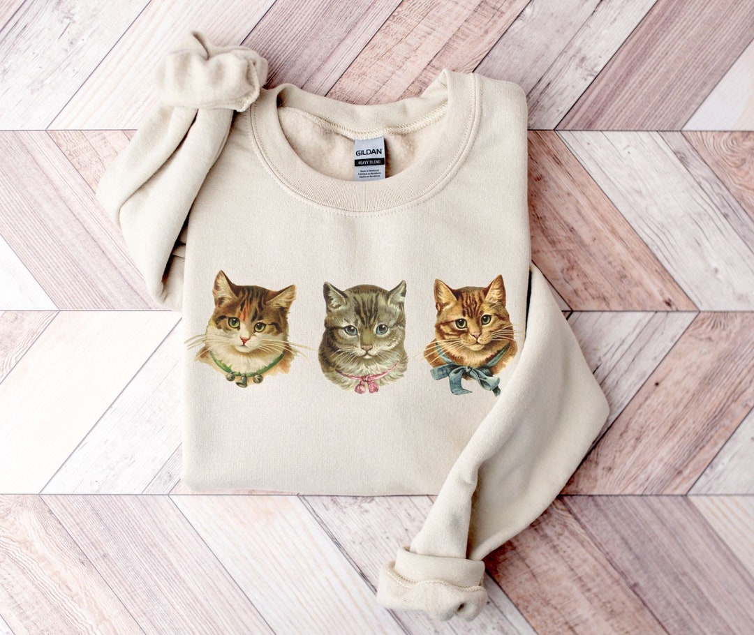 Cats Sweatshirt, Cottagecore Cats Sweater, Cat Lover Gift, Cat Mom Cat