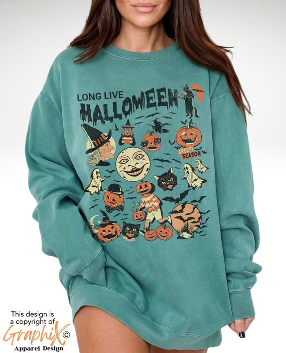 Halloween Sweatshirt, Retro Halloween Sweatshirt, Vintage Halloween Shirt, Comfort Colors Halloween Sweatshirt, Long live Halloween Sweater