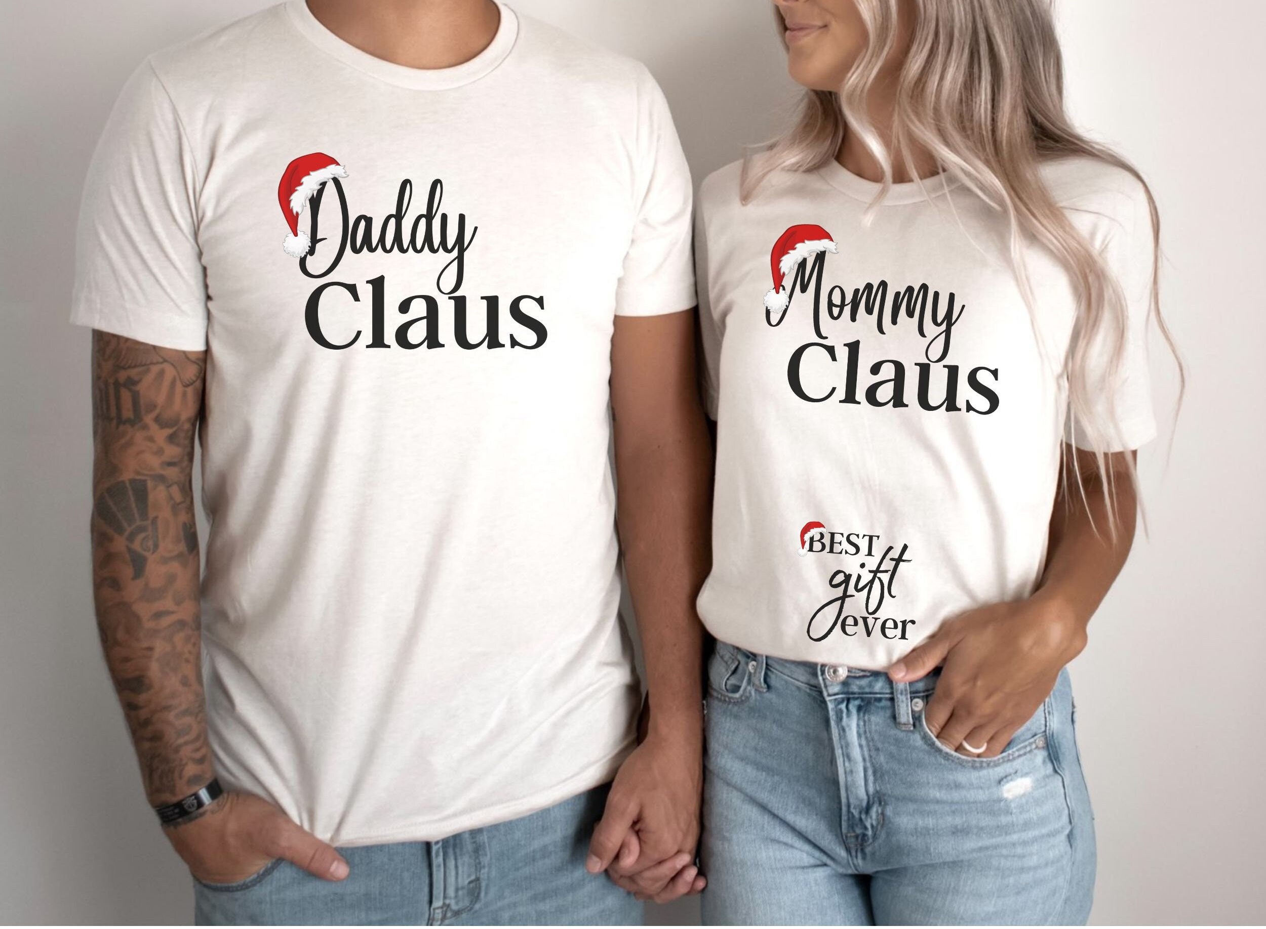 Matching Christmas Pregnancy Announcement Couple - StirTshirt