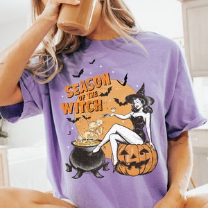 Halloween Shirt Season of the Witch Shirt Retro Halloween tshirt Cute Vintage Halloween Tee Fall Party Trendy Spooky Clothing Comfort Colors