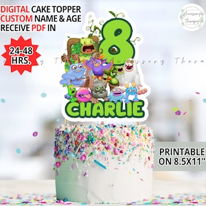 Customized Monster Singers Regular Monsters DIGITAL DIY Template Cake Topper Cake Sticker Cake Decoration Birthday Celebration Digital