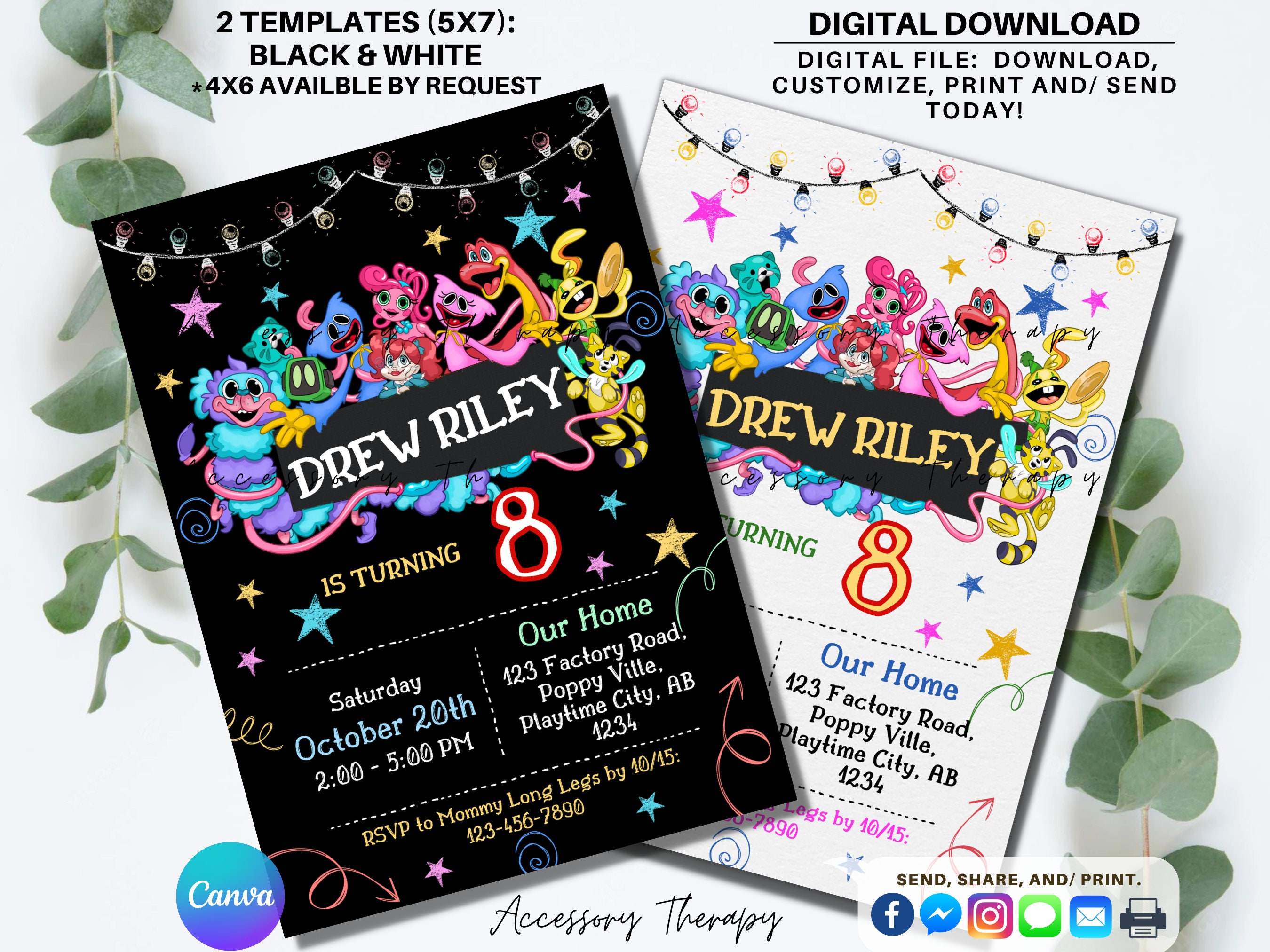 Poppy Playtime Huggy Wuggy DIGITAL DIY Template (Download Now) 