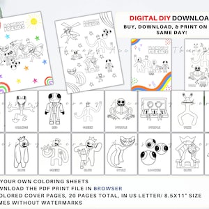 Rainbow Friends Blue and Green PDF Pattern. DIY Felt (Instant Download) 