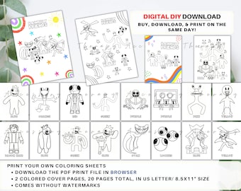 Updated Latest Chapter 2 Rainbow Friends, DIY/ Print Your Own Coloring  Sheets Booklet Book Coloring Pages Drawing, Digital Download