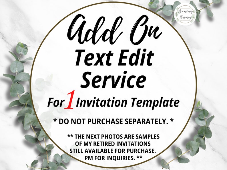 Add On: Edit Service, Edit Text, Edit Wording, Editable Text Only - Etsy