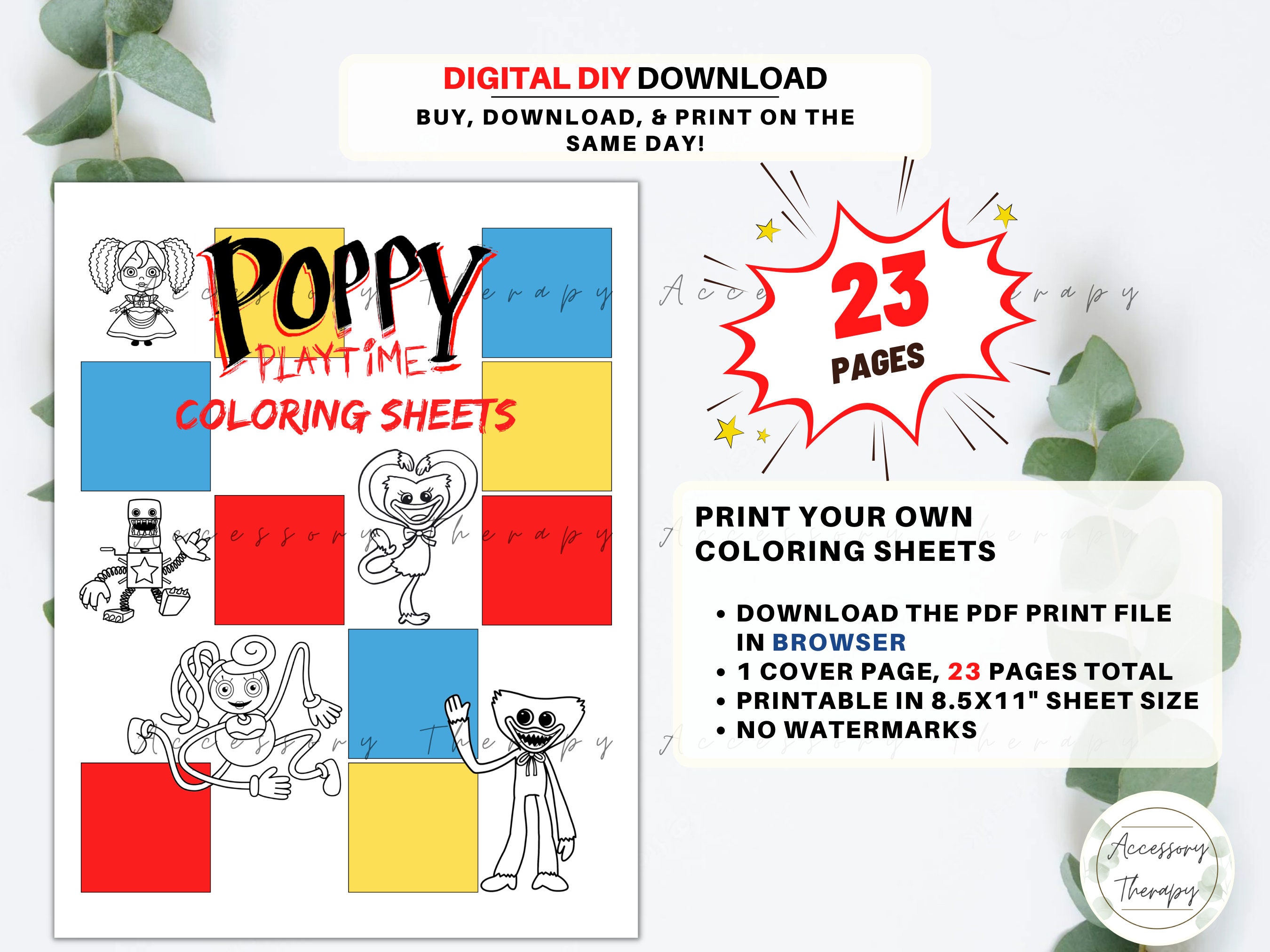 Poppy Playtime Chapter 1 & 2 Coloring Book: Poppy Playtime Chapter 1 & 2  Coloring Book With Over 100 Beautiful Coloring Pages For Everyone Who Loves   - Helps To Reduce Stress