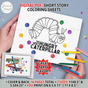 Caterpillar, DIY/ Print Your Own Short Story Coloring Sheets Pages Booklet Book, Digital Download