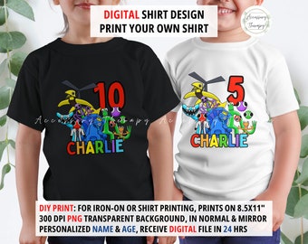 Updated Latest Chapter 2 Rainbow Group DIGITAL Design for DIY Print and Iron-On T-Shirt Fabric Transfer, Birthday Party, Download