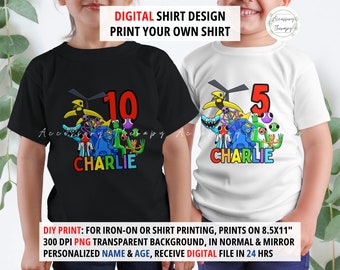 Updated Latest Chapter 2 Rainbow Friends DIGITAL Design for DIY Print and Iron-On T-Shirt Fabric Transfer, Birthday Party, Download