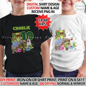 Customized Monster Singers Regular Monsters, Digital Design for DIY Print and Iron-On T-shirt Fabric Transfer, Birthday Party Celebration